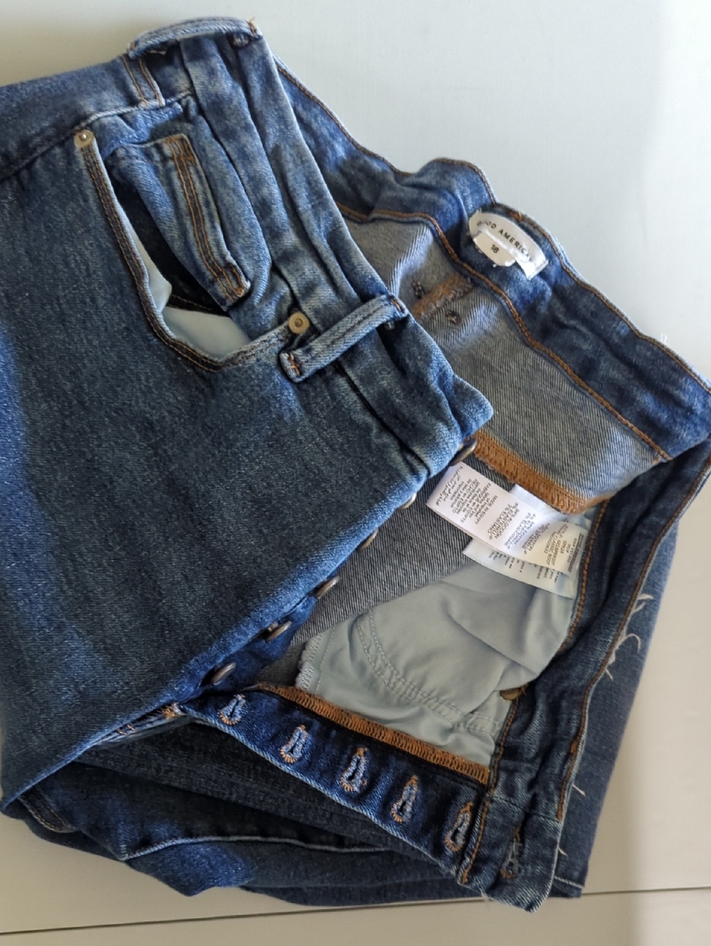 Good American Jeans Womens Size 18 Good Classic Boot Exposed Button Fly Raw Hem